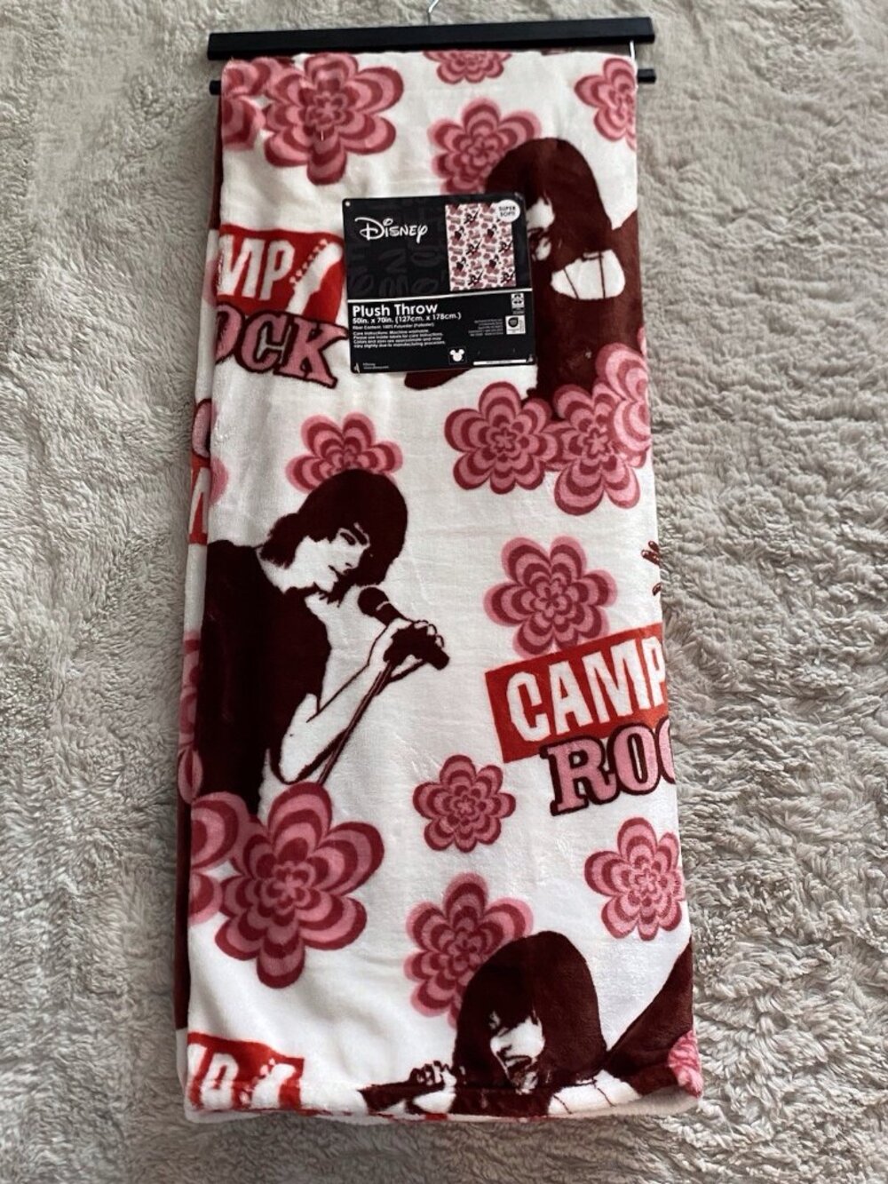 Disney Camp Rock Super Soft Plush Throw Blanket 50” X 70” Retro NEW